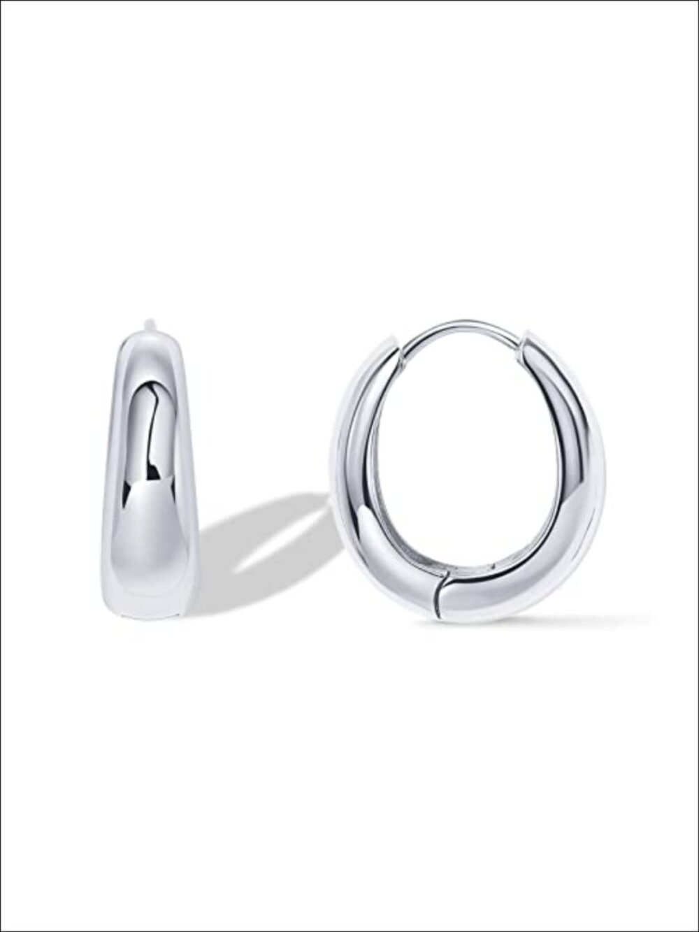 14K Gold Plated Small Chunky Hoop Earrings for Women Lightweight
